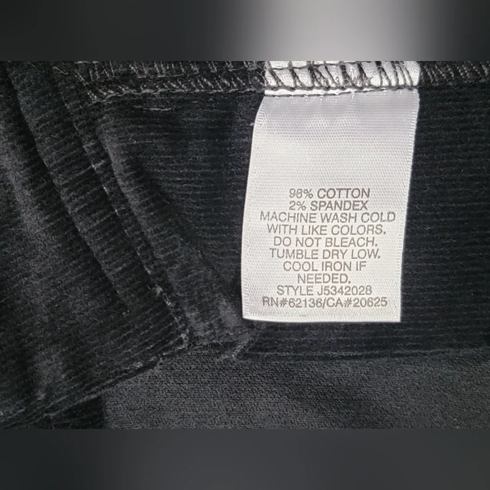 Y2K Vintg Guess‎ Flared Corduroy Pants Womens 34 Black Stretchy Low-Mid Rise NWT - Picture 11 of 12